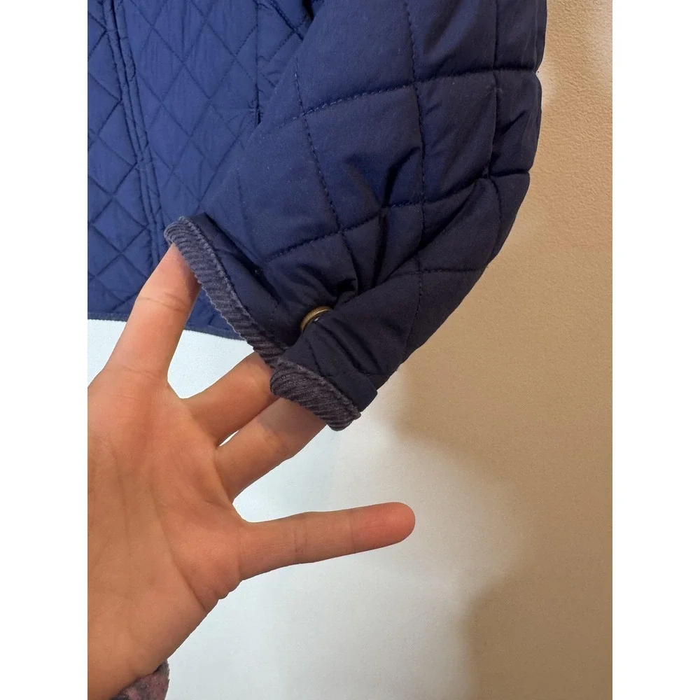 Ralph Lauren Jacket Girls‎ Small 7 Navy Blue Quilted Zip Riding Coat Outerwear